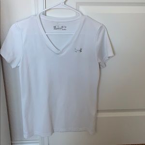 White Under Armor athletic top